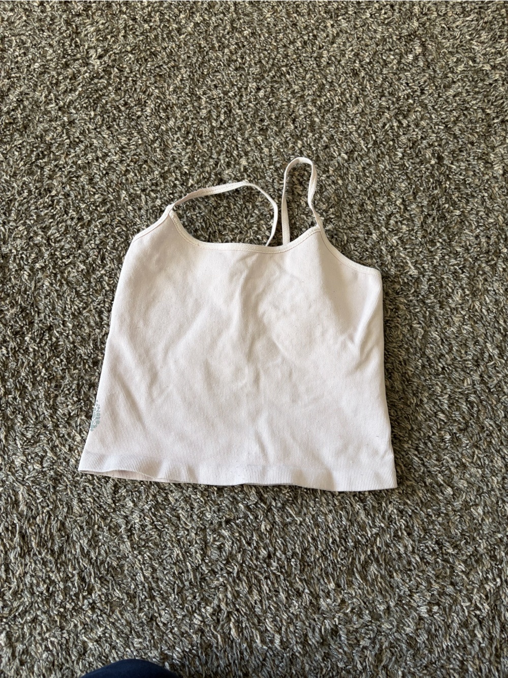 FP Movement by Free People Cream Ribbed Cropped Tank